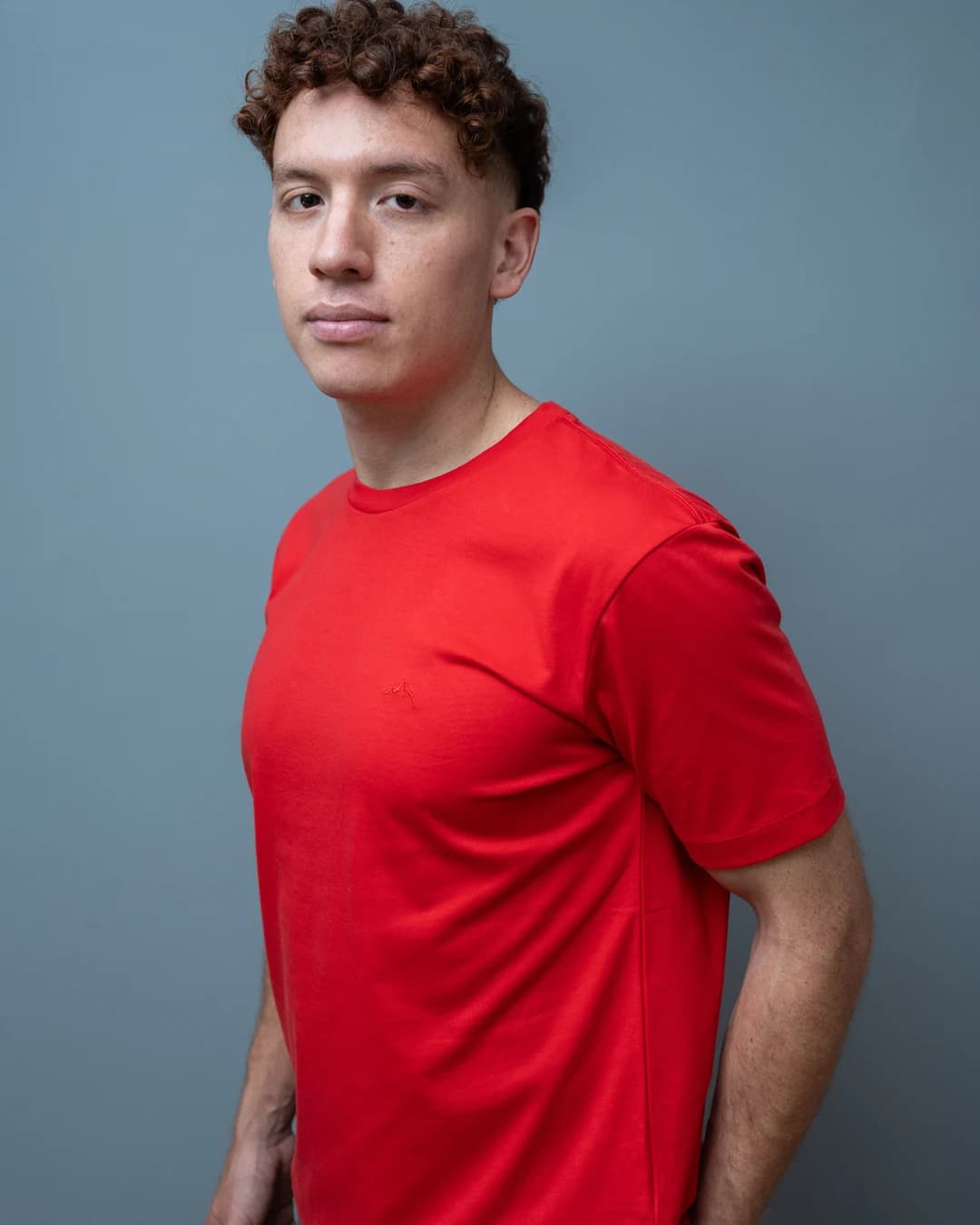 Signature Fit en Rojo Royal — Polo Liso — saturación retenida, profundidad natural